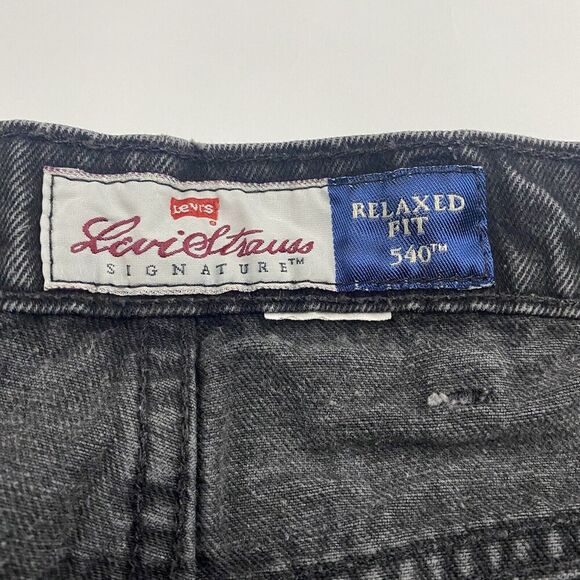 VTG Levi Strauss Signature 540 Relaxed Fit Denim Jeans Black Gray 42x30 Cotton - Picture 4 of 9